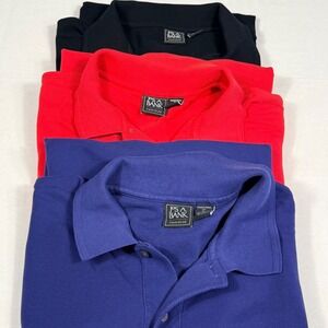 Jos A Bank Traveler Polo Shirts Men XL Traditional Fit Bundle Red Blue Black 3pk